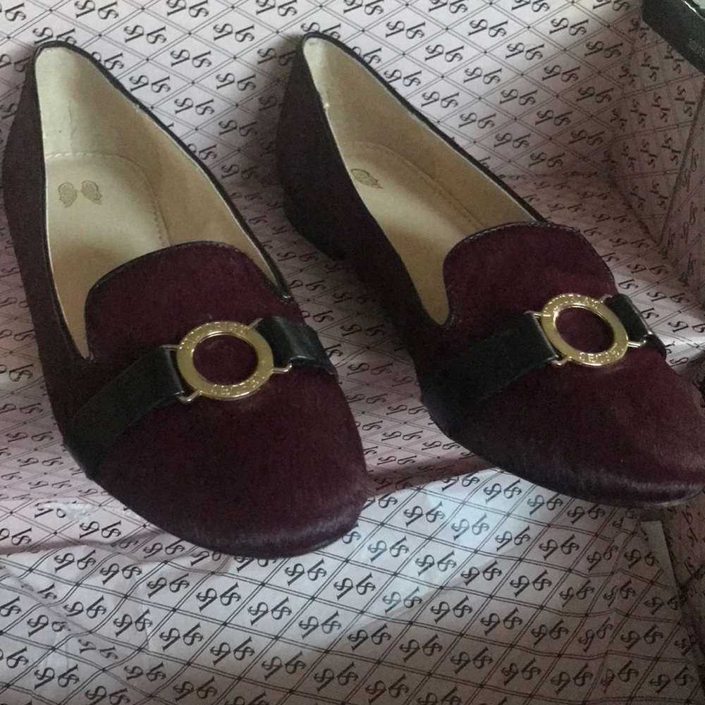 Shoes size 7.5 color burgundy mohair